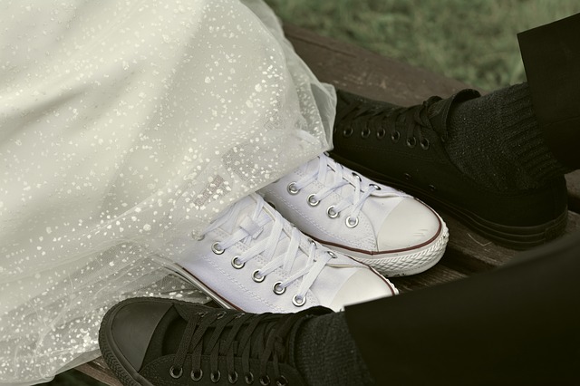 boty ženicha a nevěsty